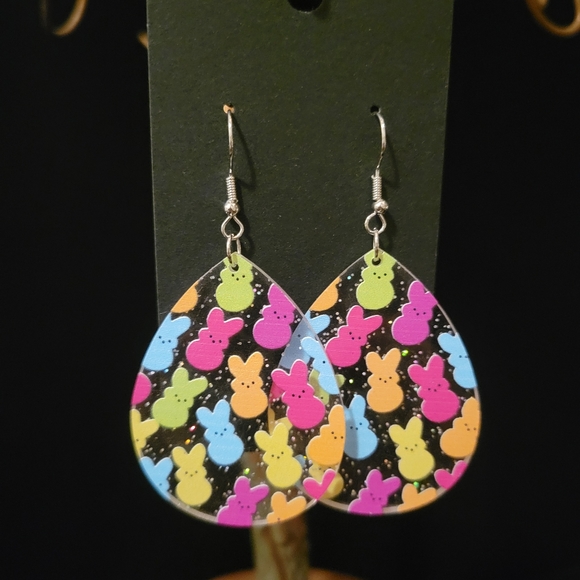 2/$20 Easter Resin Peeps Pattern Earrings - Picture 1 of 4